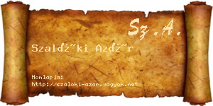 Szalóki Azár névjegykártya